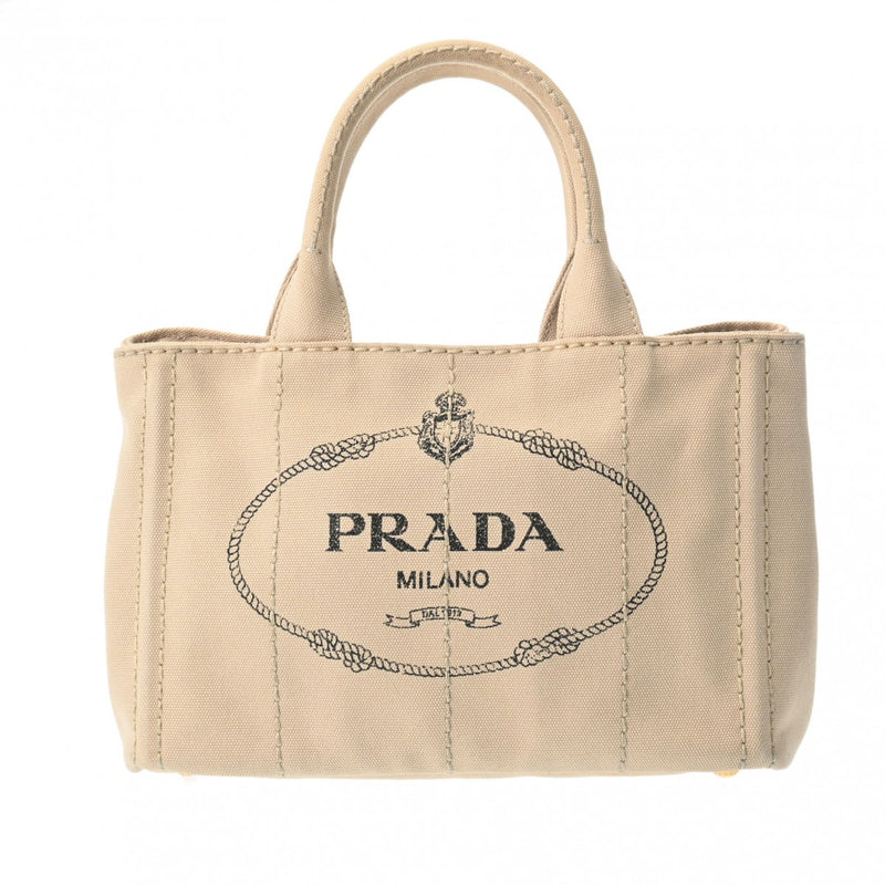 PRADA プラダ カナパ ミニ 2WAY ベージュ 1BG439 レディース キャンバス トートバッグ Aランク 中古 銀蔵