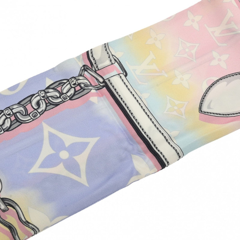 LOUIS VUITTON ルイヴィトン バンドー コンフィデンシャル LVエスカル ピンク M76186 レディース シルク100％ スカーフ Bランク 中古 銀蔵