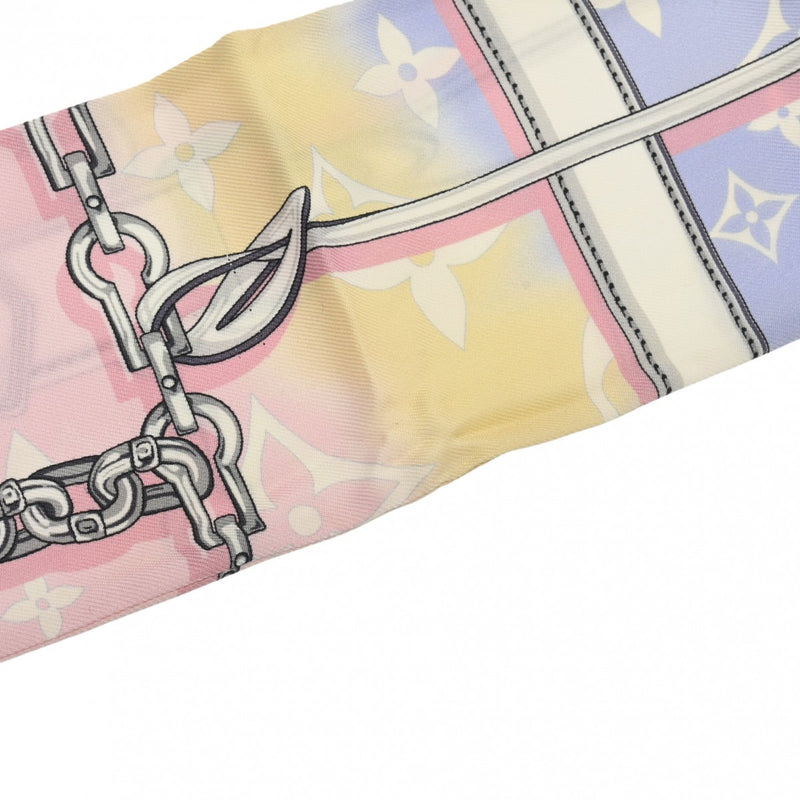 LOUIS VUITTON ルイヴィトン バンドー コンフィデンシャル LVエスカル ピンク M76186 レディース シルク100％ スカーフ Bランク 中古 銀蔵