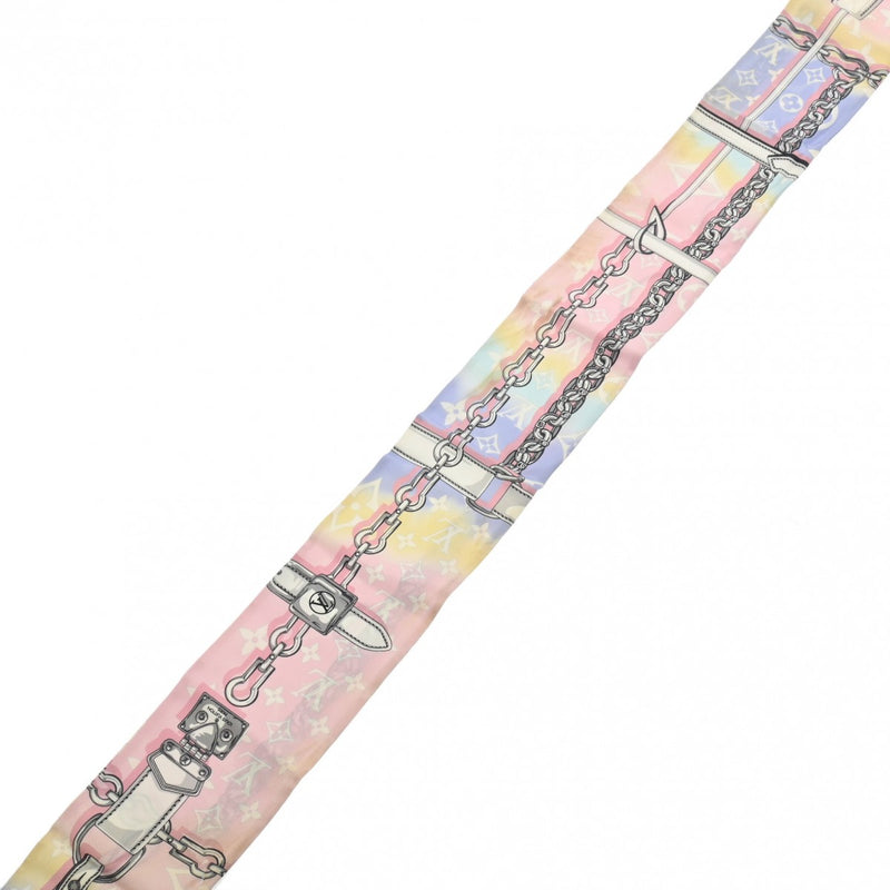 LOUIS VUITTON ルイヴィトン バンドー コンフィデンシャル LVエスカル ピンク M76186 レディース シルク100％ スカーフ Bランク 中古 銀蔵