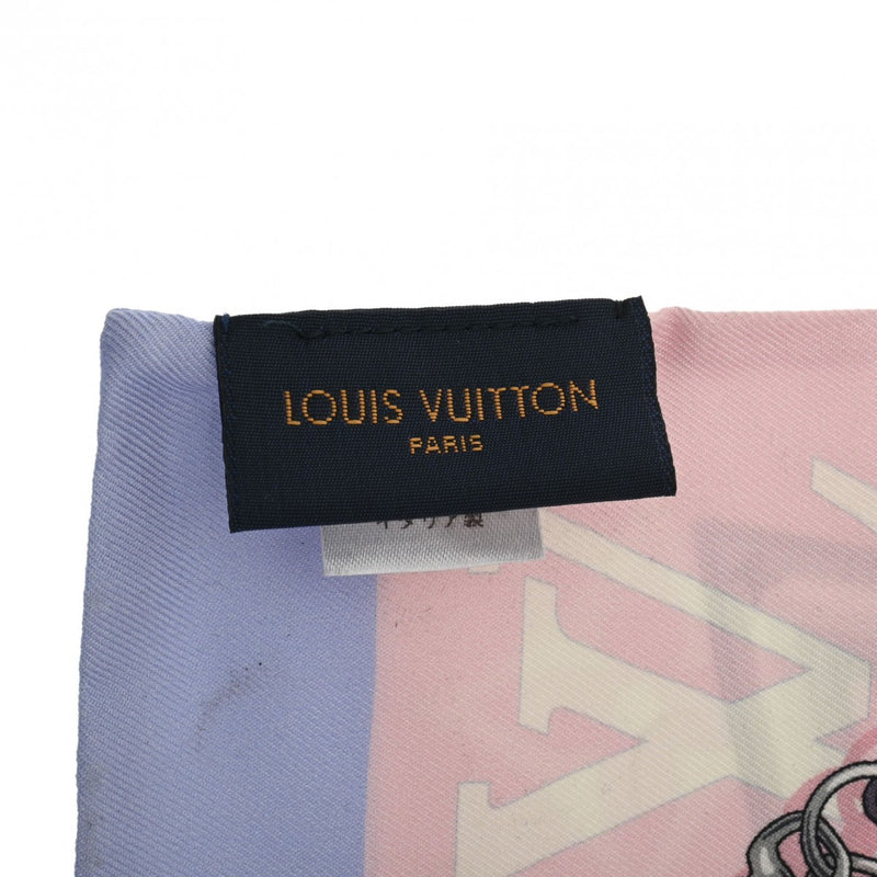 LOUIS VUITTON ルイヴィトン バンドー コンフィデンシャル LVエスカル ピンク M76186 レディース シルク100％ スカーフ Bランク 中古 銀蔵