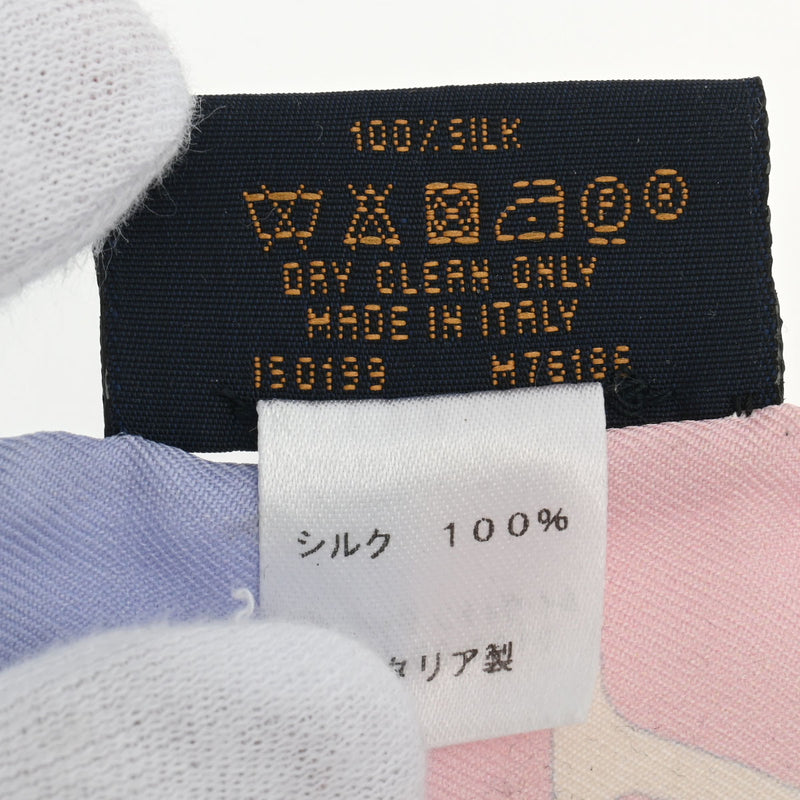 LOUIS VUITTON ルイヴィトン バンドー コンフィデンシャル LVエスカル ピンク M76186 レディース シルク100％ スカーフ Bランク 中古 銀蔵