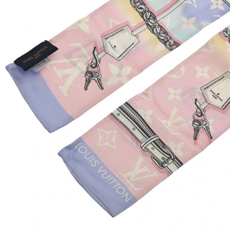 LOUIS VUITTON ルイヴィトン バンドー コンフィデンシャル LVエスカル ピンク M76186 レディース シルク100％ スカーフ Bランク 中古 銀蔵