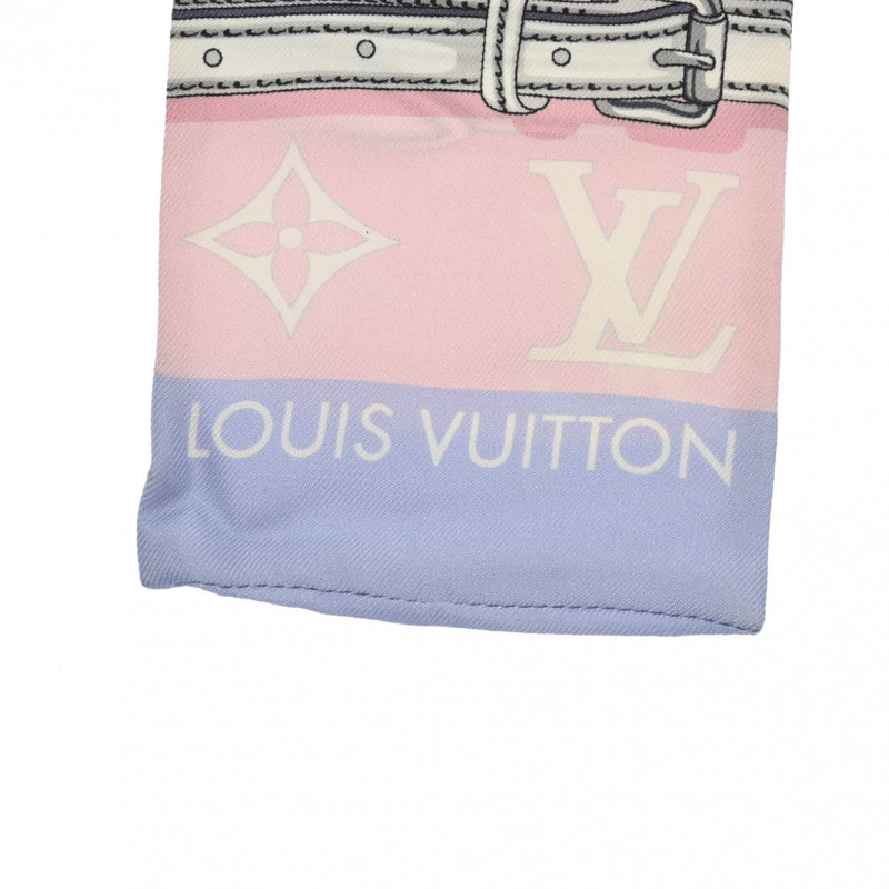 LOUIS VUITTON ルイヴィトン バンドー コンフィデンシャル LVエスカル ピンク M76186 レディース シルク100％ スカーフ Bランク 中古 銀蔵