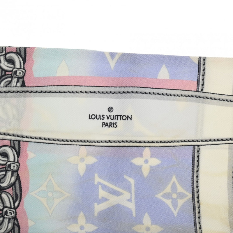 LOUIS VUITTON ルイヴィトン バンドー コンフィデンシャル LVエスカル ピンク M76186 レディース シルク100％ スカーフ Bランク 中古 銀蔵
