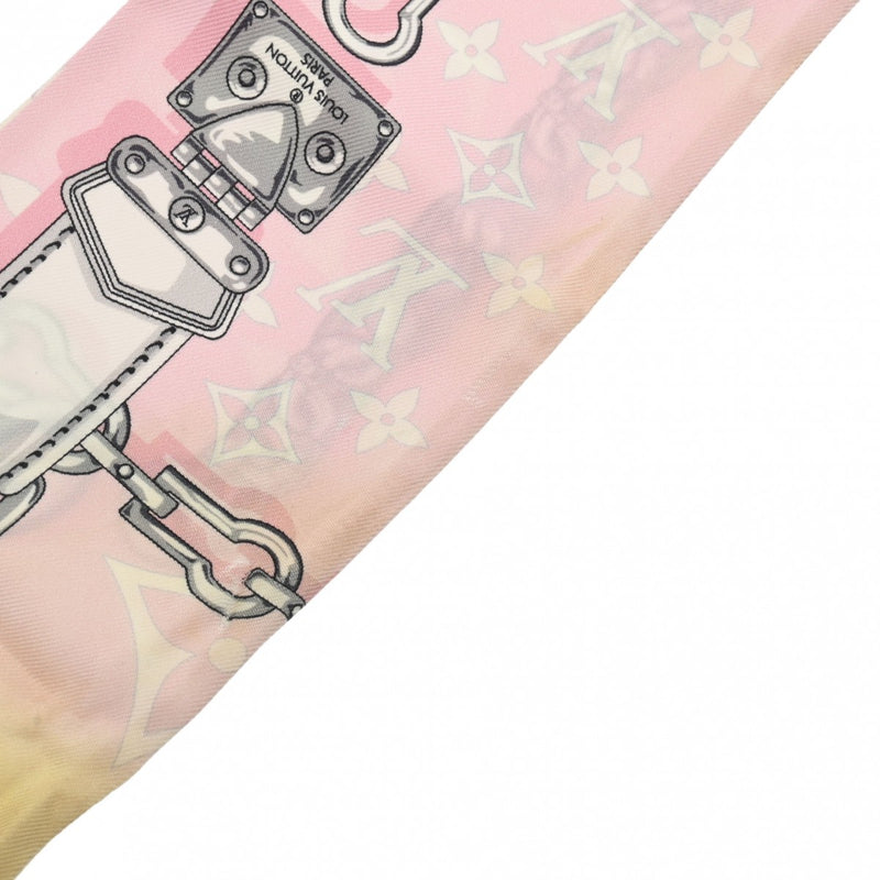 LOUIS VUITTON ルイヴィトン バンドー コンフィデンシャル LVエスカル ピンク M76186 レディース シルク100％ スカーフ Bランク 中古 銀蔵