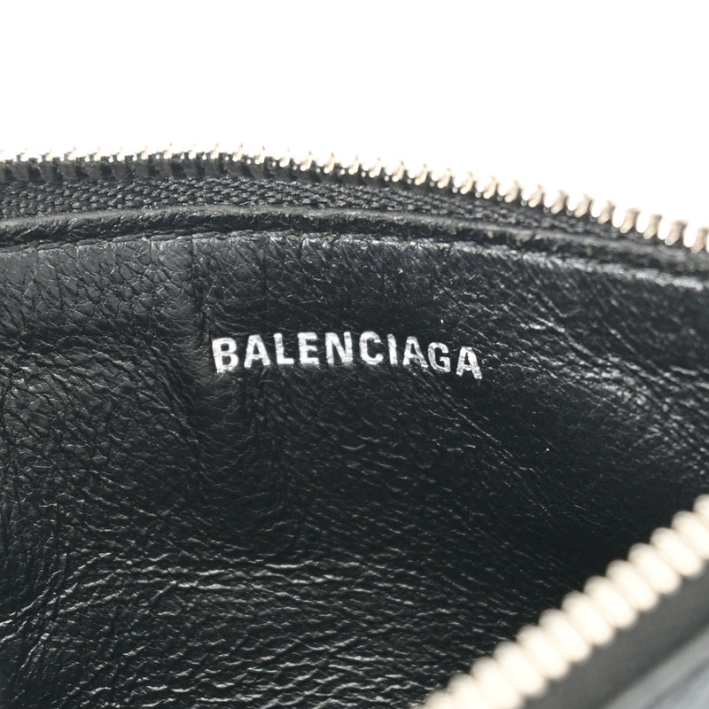 BALENCIAGA バレンシアガ フラグメントケース 黒 シルバー金具 640535 メンズ PVC コインケース Aランク 中古 銀蔵