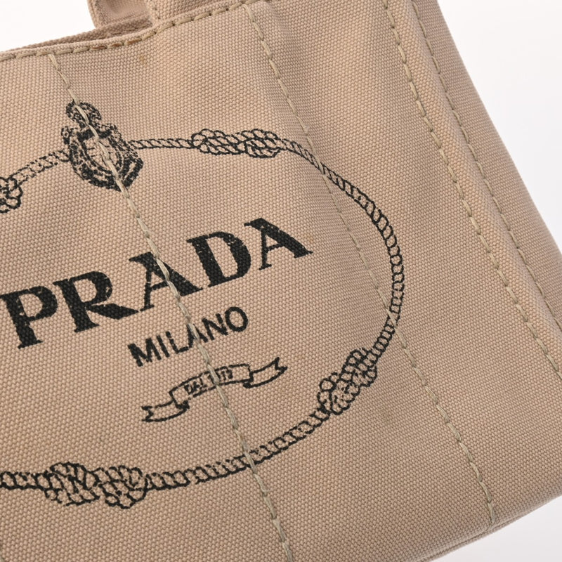 PRADA プラダ カナパ ミニ 2WAY ベージュ 1BG439 レディース キャンバス トートバッグ Aランク 中古 銀蔵