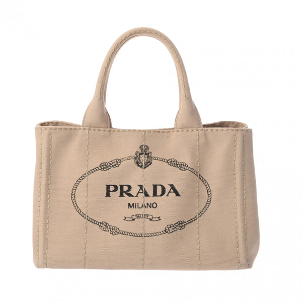 PRADA プラダ カナパ ミニ 2WAY ベージュ 1BG439 レディース キャンバス トートバッグ Aランク 中古 銀蔵