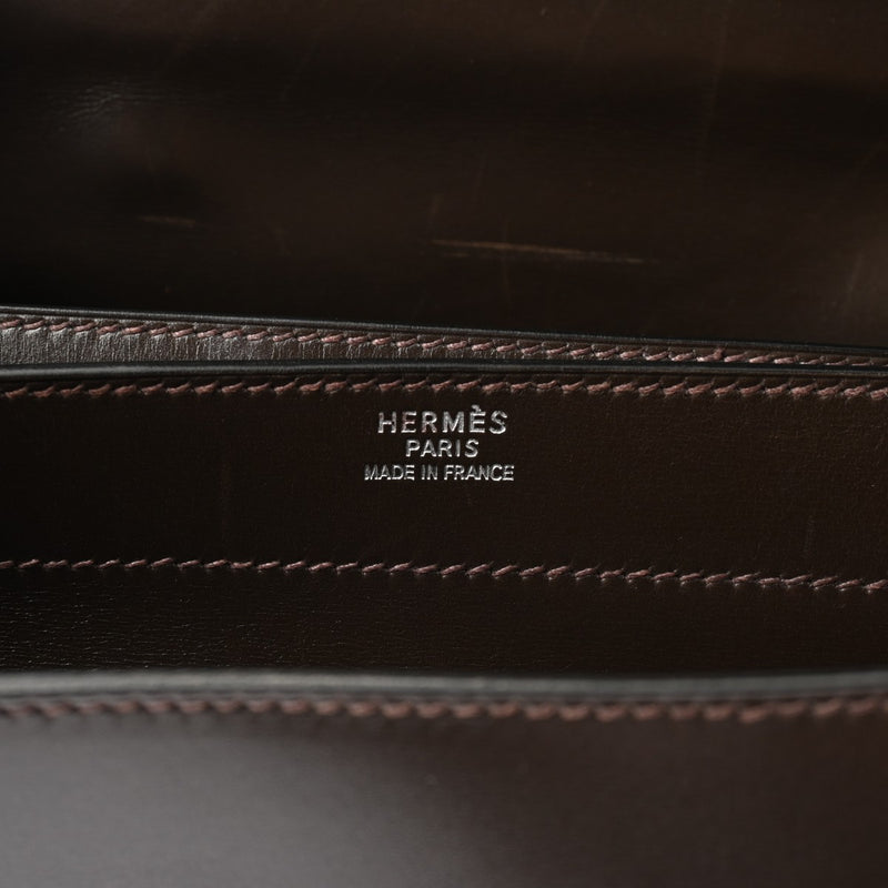 HERMES エルメス サックアデペッシュ 41 エベヌ □D刻印(2000年頃) メンズ ボックスカーフ ビジネスバッグ Bランク 中古 銀蔵