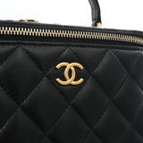 CHANEL シャネル マトラッセ バニティ チェーンショルダー ブラック ゴールド金具 AP2199 レディース ラムスキン ショルダーバッグ Aランク 中古 銀蔵