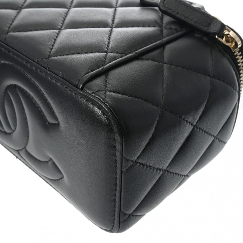 CHANEL シャネル マトラッセ バニティ チェーンショルダー ブラック ゴールド金具 AP2199 レディース ラムスキン ショルダーバッグ Aランク 中古 銀蔵