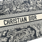 CHRISTIAN DIOR クリスチャンディオール ブックトート ミディアム  ネイビー/ベージュ M1296ZTDT レディース ジャガード ハンドバッグ ABランク 中古 銀蔵