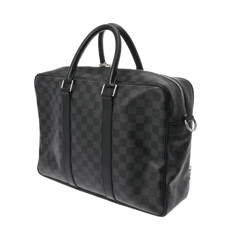 LOUIS VUITTON ルイヴィトン ダミエグラフィット イカール 黒 N40007 メンズ ダミエグラフィットキャンバス ビジネスバッグ Bランク 中古 銀蔵