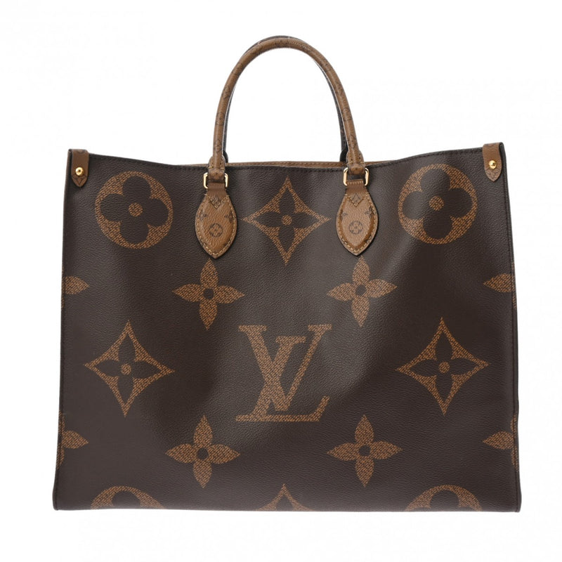 LOUIS VUITTON ルイヴィトン モノグラムジャイアント オンザゴー GM 旧型 2WAYトート ブラウン M44576 ユニセックス モノグラムキャンバス ハンドバッグ Bランク 中古 銀蔵