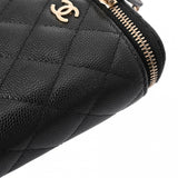 CHANEL シャネル マトラッセ スモール バニティ チェーンショルダー ブラック AP2195 レディース キャビアスキン ショルダーバッグ Aランク 中古 銀蔵