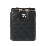 CHANEL シャネル マトラッセ スモール バニティ チェーンショルダー ブラック AP2195 レディース キャビアスキン ショルダーバッグ Aランク 中古 銀蔵