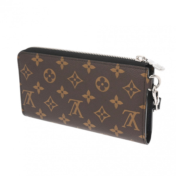 LOUIS VUITTON ルイヴィトン モノグラムマカサー ジッピードラゴンヌ ブラウン/黒 M69407 メンズ モノグラムキャンバス 長財布 Aランク 中古 銀蔵