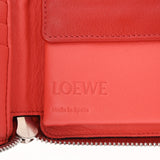 LOEWE ロエベ コンパクトウォレット レッド ピンク レディース レザー 三つ折り財布 Aランク 中古 銀蔵