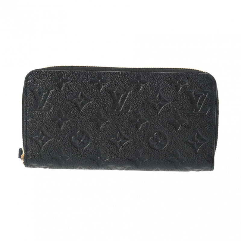 LOUIS VUITTON ルイヴィトン モノグラムアンプラント ジッピーウォレット ノワール M61864 レディース レザー 長財布 新同 中古 銀蔵