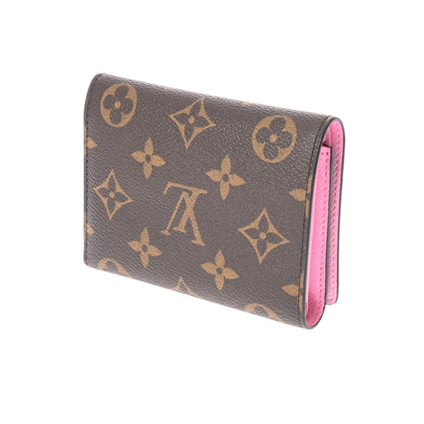 LOUIS VUITTON ルイヴィトン ポルトフォイユ ヴィクトリーヌ ヴィヴィエンヌ ブラウン/ピンク M82622 ユニセックス モノグラムキャンバス 三つ折り財布 Aランク 中古 銀蔵