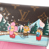 LOUIS VUITTON ルイヴィトン ポルトフォイユ ヴィクトリーヌ ヴィヴィエンヌ ブラウン/ピンク M82622 ユニセックス モノグラムキャンバス 三つ折り財布 Aランク 中古 銀蔵