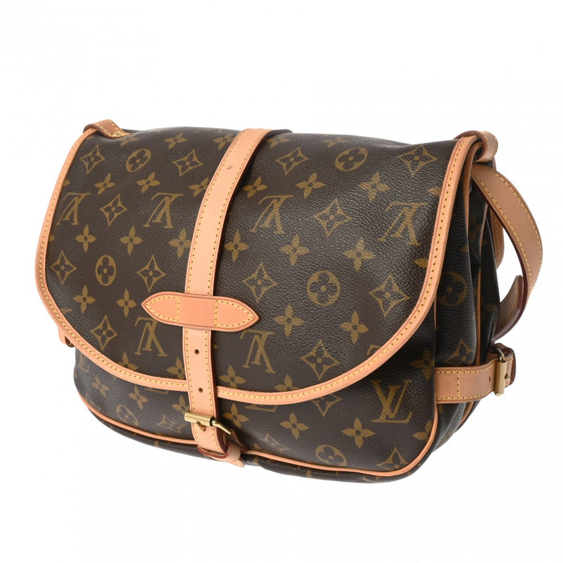 LOUIS VUITTON ルイヴィトン モノグラム ソミュール 30 ブラウン M42256 レディース モノグラムキャンバス ショルダーバッグ ABランク 中古 銀蔵