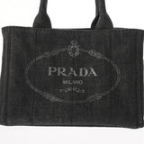 PRADA プラダ カナパ ミニ ブラック 1BG439 レディース デニム ハンドバッグ ABランク 中古 銀蔵