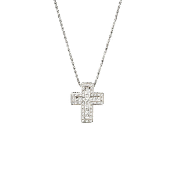 DAMIANI ダミアーニ ベルエポック クロス サイドダイヤ レディース K18ホワイトゴールド WG ネックレス Aランク 中古 銀蔵