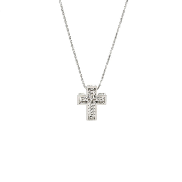 DAMIANI ダミアーニ ベルエポック クロス サイドダイヤ レディース K18ホワイトゴールド WG ネックレス Aランク 中古 銀蔵
