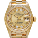 ROLEX ロレックス デイトジャスト ミリヤードダイヤ 69178 レディース 腕時計 自動巻き Aランク 中古 銀蔵