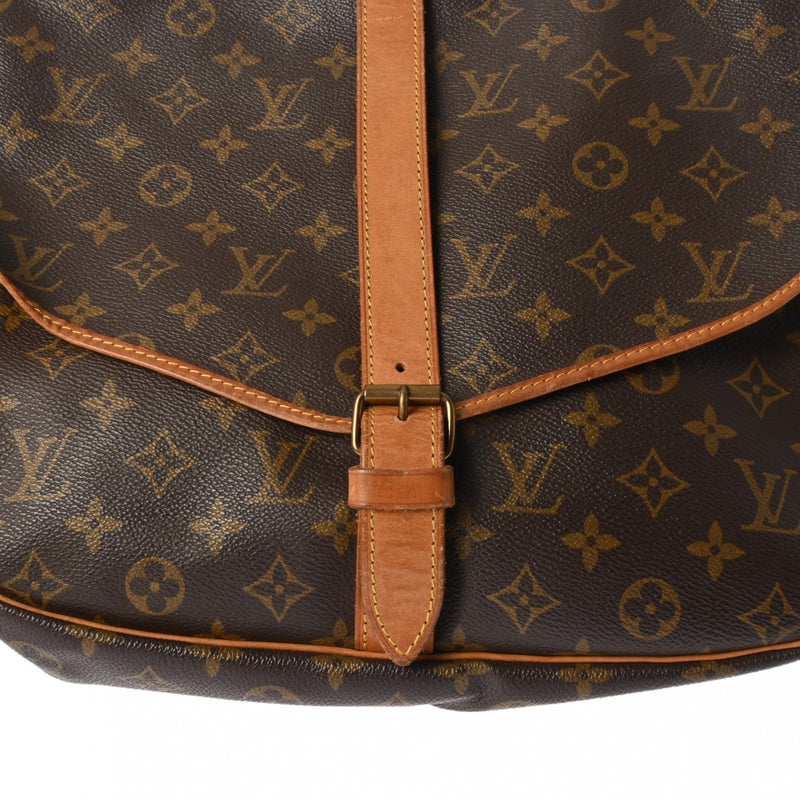 LOUIS VUITTON ルイヴィトン モノグラム ソミュール 35 ブラウン M42254 ユニセックス モノグラムキャンバス ショルダーバッグ Bランク 中古 銀蔵