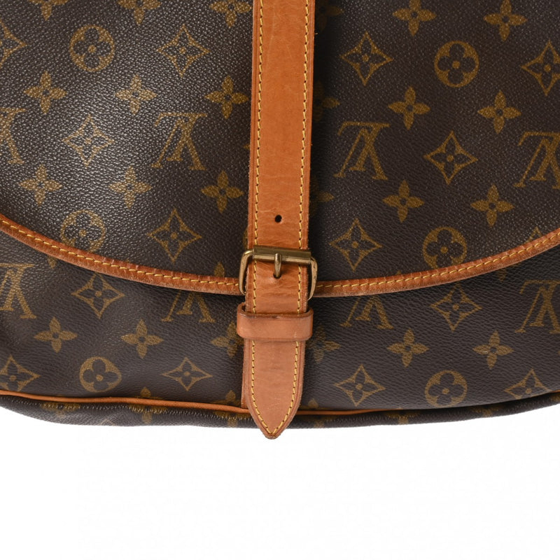 LOUIS VUITTON ルイヴィトン モノグラム ソミュール 35 ブラウン M42254 ユニセックス モノグラムキャンバス ショルダーバッグ Bランク 中古 銀蔵