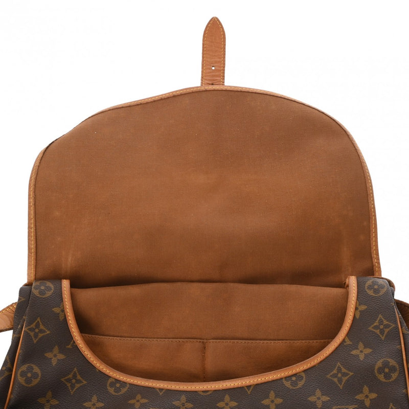 LOUIS VUITTON ルイヴィトン モノグラム ソミュール 35 ブラウン M42254 ユニセックス モノグラムキャンバス ショルダーバッグ Bランク 中古 銀蔵