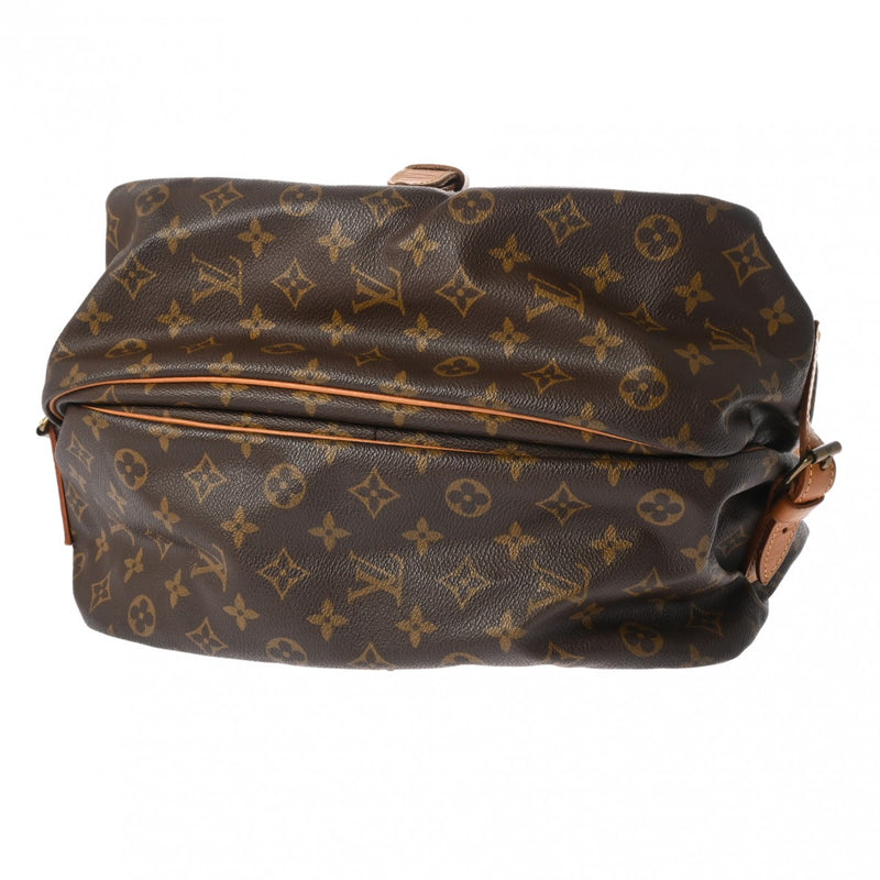 LOUIS VUITTON ルイヴィトン モノグラム ソミュール 35 ブラウン M42254 ユニセックス モノグラムキャンバス ショルダーバッグ Bランク 中古 銀蔵