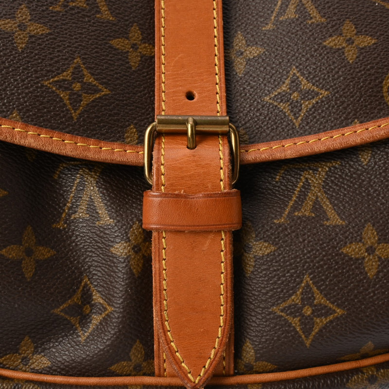 LOUIS VUITTON ルイヴィトン モノグラム ソミュール 35 ブラウン M42254 レディース モノグラムキャンバス ショルダーバッグ Bランク 中古 銀蔵