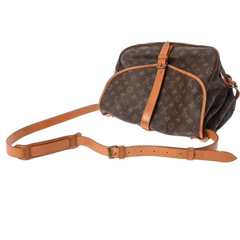 LOUIS VUITTON ルイヴィトン モノグラム ソミュール 35 ブラウン M42254 レディース モノグラムキャンバス ショルダーバッグ Bランク 中古 銀蔵