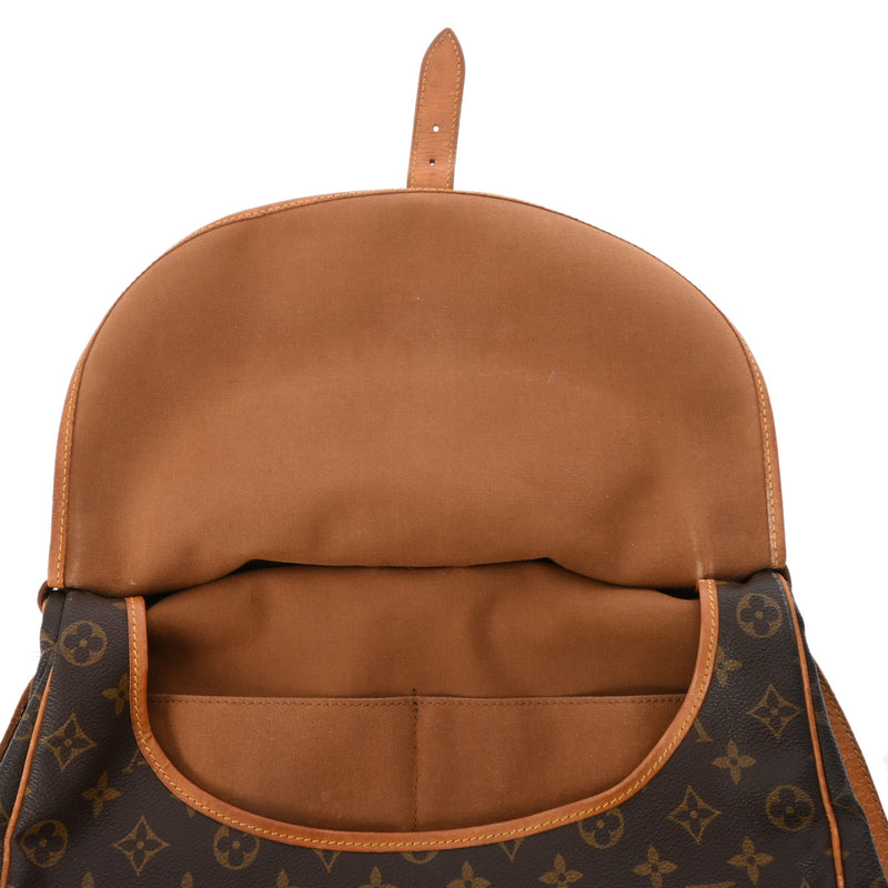 LOUIS VUITTON ルイヴィトン モノグラム ソミュール 35 ブラウン M42254 レディース モノグラムキャンバス ショルダーバッグ Cランク 中古 銀蔵