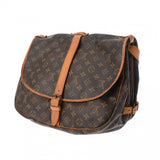 LOUIS VUITTON ルイヴィトン モノグラム ソミュール 35 ブラウン M42254 レディース モノグラムキャンバス ショルダーバッグ Cランク 中古 銀蔵