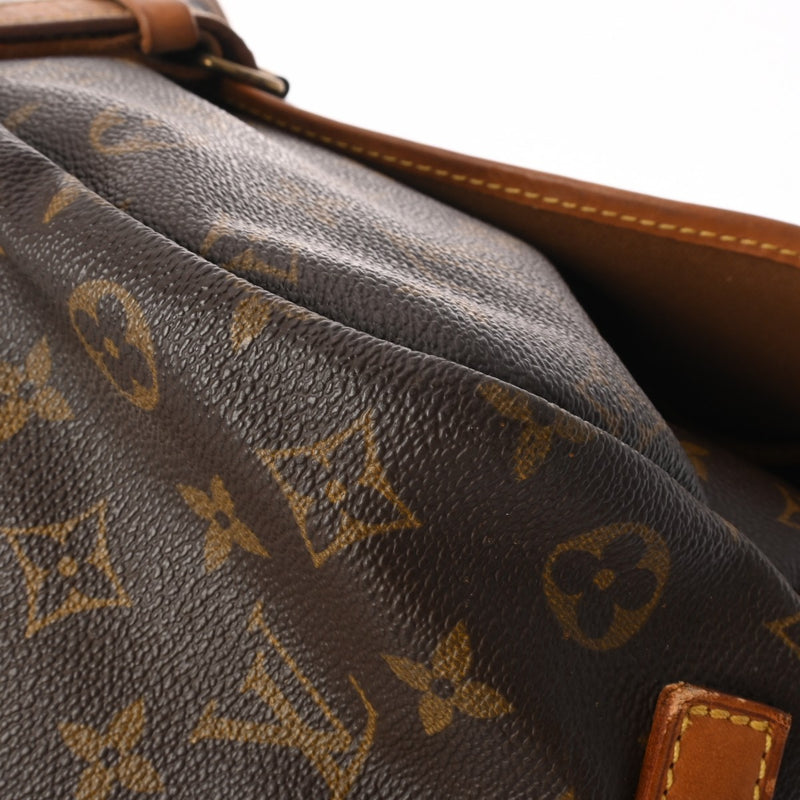 LOUIS VUITTON ルイヴィトン モノグラム ソミュール 35 ブラウン M42254 レディース モノグラムキャンバス ショルダーバッグ Cランク 中古 銀蔵