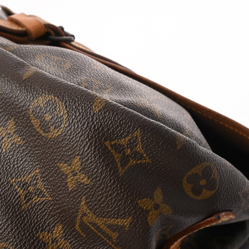 LOUIS VUITTON ルイヴィトン モノグラム ソミュール 35 ブラウン M42254 レディース モノグラムキャンバス ショルダーバッグ Cランク 中古 銀蔵