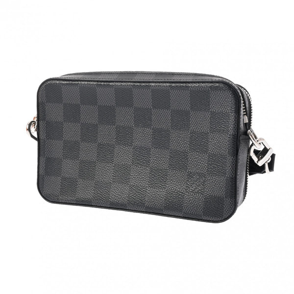 LOUIS VUITTON ルイヴィトン ダミエグラフィット アルファ ウェアラブル ウォレット 黒 グレー N60418 メンズ ダミエグラフィットキャンバス ショルダーバッグ Aランク 中古 銀蔵