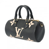 LOUIS VUITTON ルイヴィトン モノグラムアンプラント パピヨン BB 2WAY ブラック/ベージュ M45980 レディース レザー ハンドバッグ Aランク 中古 銀蔵