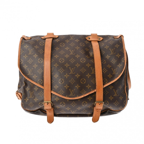 LOUIS VUITTON ルイヴィトン モノグラム ソミュール 43 ブラウン M42252 レディース モノグラムキャンバス ショルダーバッグ Bランク 中古 銀蔵