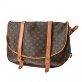 LOUIS VUITTON ルイヴィトン モノグラム ソミュール 43 ブラウン M42252 レディース モノグラムキャンバス ショルダーバッグ Bランク 中古 銀蔵