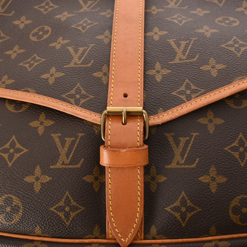 LOUIS VUITTON ルイヴィトン モノグラム ソミュール 35 ブラウン M42254 レディース モノグラムキャンバス ショルダーバッグ Bランク 中古 銀蔵