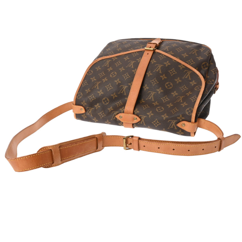 LOUIS VUITTON ルイヴィトン モノグラム ソミュール 35 ブラウン M42254 レディース モノグラムキャンバス ショルダーバッグ Bランク 中古 銀蔵