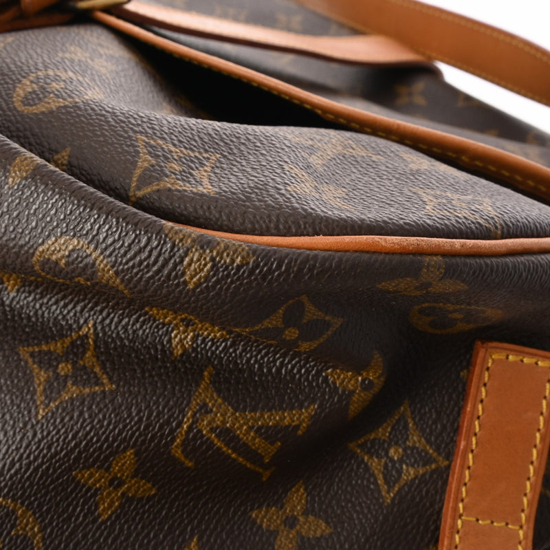 LOUIS VUITTON ルイヴィトン モノグラム ソミュール 35 ブラウン M42254 レディース モノグラムキャンバス ショルダーバッグ Bランク 中古 銀蔵