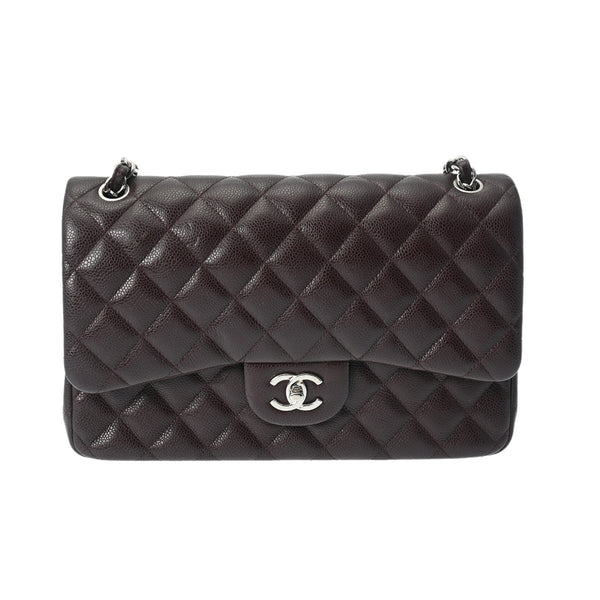 CHANEL シャネル マトラッセ チェーンショルダー Wフラップ 30cm パープル A58600 レディース キャビアスキン ショルダーバッグ ABランク 中古 銀蔵