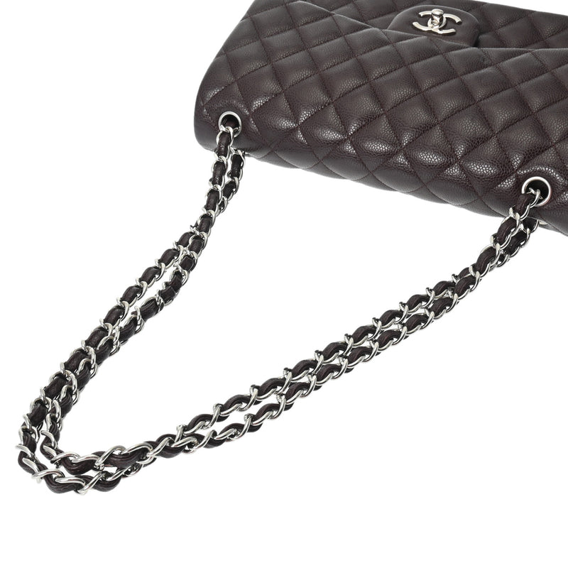 CHANEL シャネル マトラッセ チェーンショルダー Wフラップ 30cm パープル A58600 レディース キャビアスキン ショルダーバッグ ABランク 中古 銀蔵